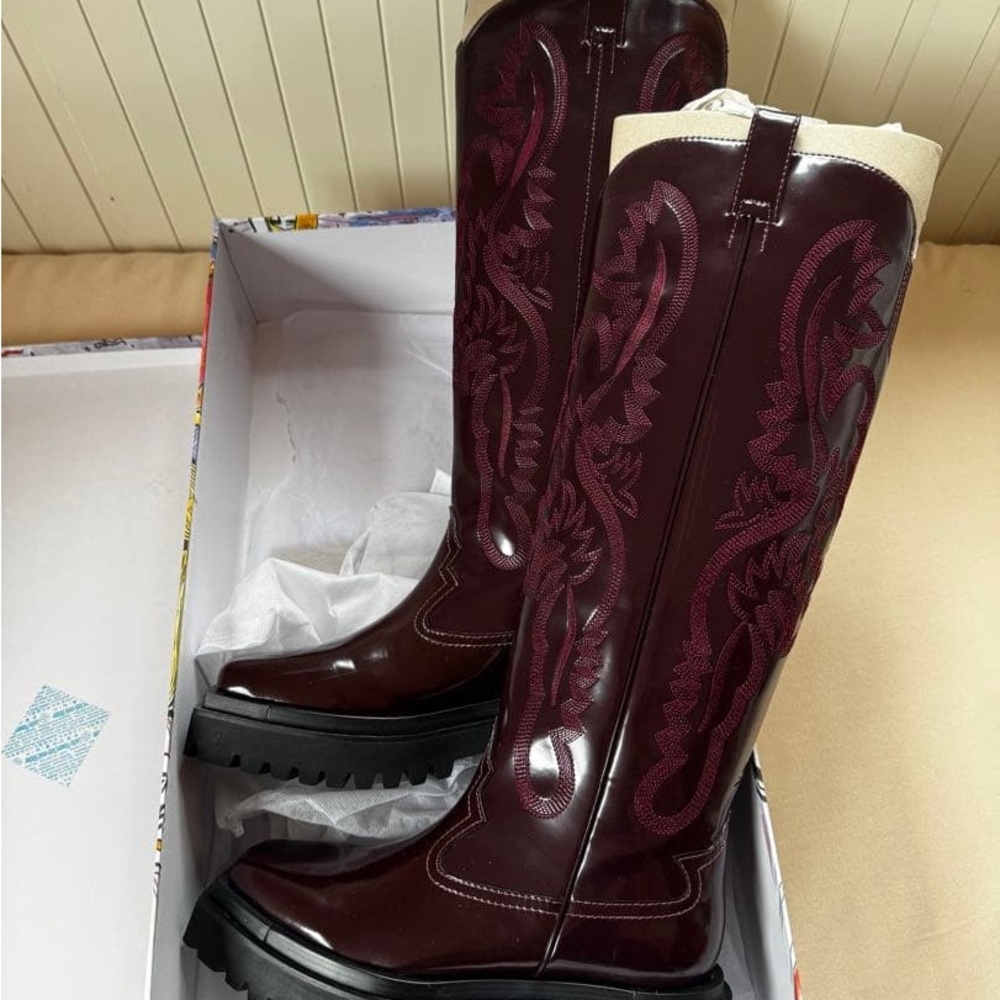 Jeffrey Campbell knew high Women's Burgundy Boots